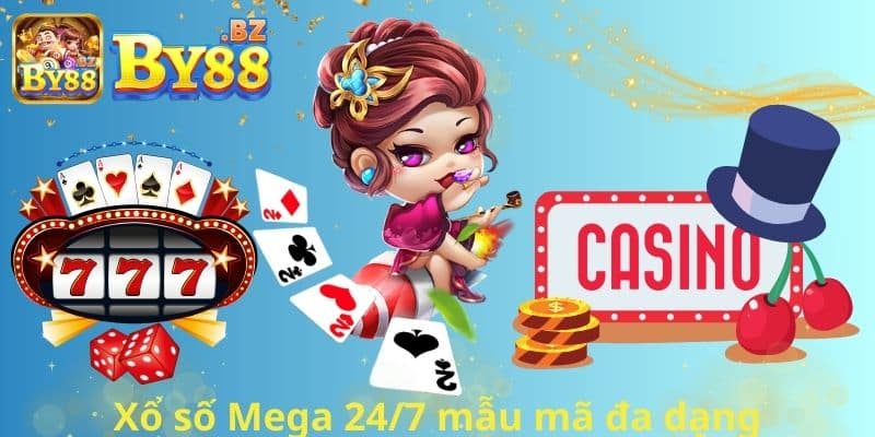 Xổ số Mega 24/7 giao diện hiện đại